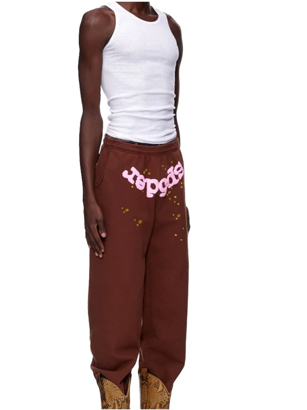 Sp5der classic sweatpants chocolate brown